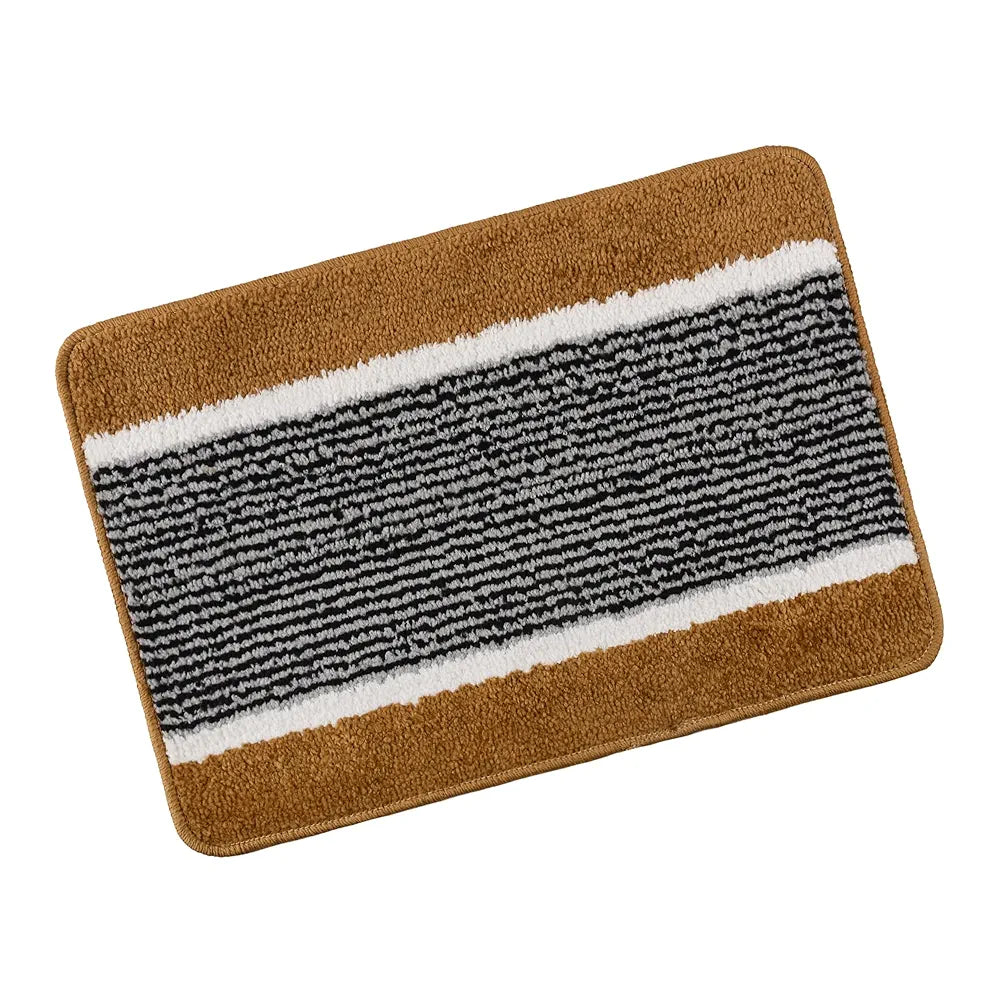 Kuber Industries Anti-Skid Water-Absorbent Door Mats for Home Micro Wings Lining Golden