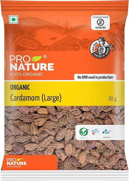 Pro Nature Organic Large Cardamom , 30 Gram - Powder