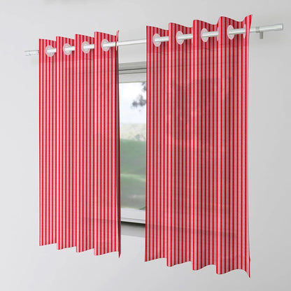 Kuber Industries Window Curtain Sheer Parda for Living Room Lining Net Colour Maroon Colour