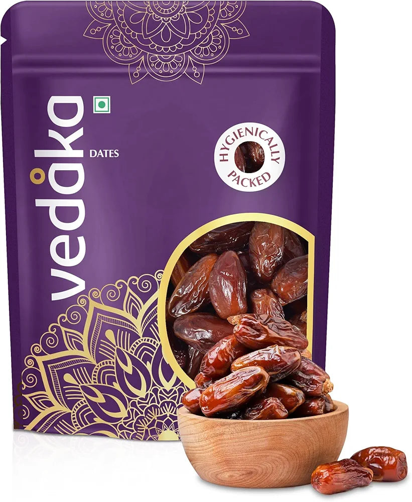 Amazon Brand - Vedaka Fresh Dates | 500 g | Khajur Dry Fruit | Naturally Dried | Healthy Snack | No Added Preservatives Or Additives | Hygienically Packed