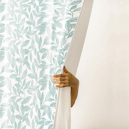 Haus & kinder Cotton Curtains Set of 2 for Bedroom Window Door Curtains (5ft x 7ft) | Colour Line Art Blue