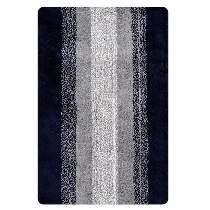 Kuber Industries Shaggy Carpet for Living Room Fluffy Rug for Bedroom Blue Patta Gray