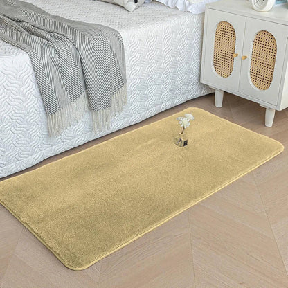 Luxe Home International Ruffle Bath Mat Rabbit Fur 1000 Gsm Bathroom Door Rectangular Foot Mats Rug 60X90 Cm Colour Gold