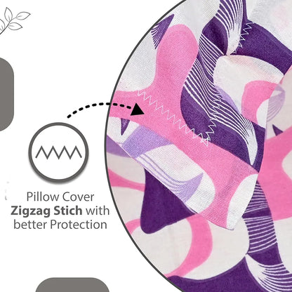 Divine Casa 144 TC 100% Pure Cotton Single Bed Bedsheet with 1 Pillow Cover Orchid Bloom Print Colour Purple Pink