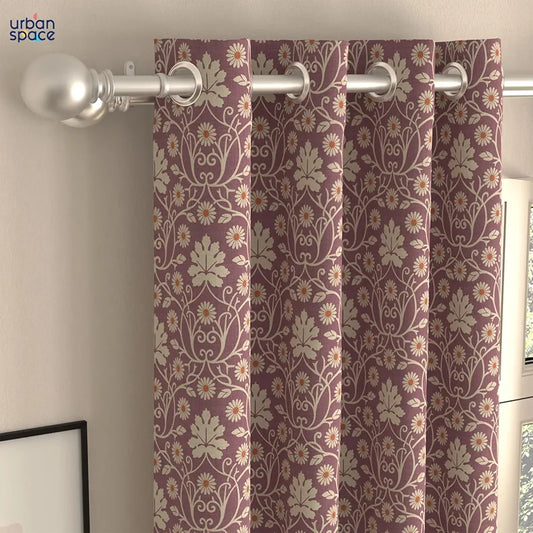 Urban Space Digital Printed Blackout Curtains for Door Bedroom Room Darkening Blackout Kids Decorative Curtains Mystic Wine