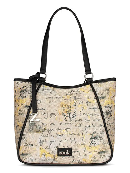 Zouk Naisha Tote Bag With Jute & Leather