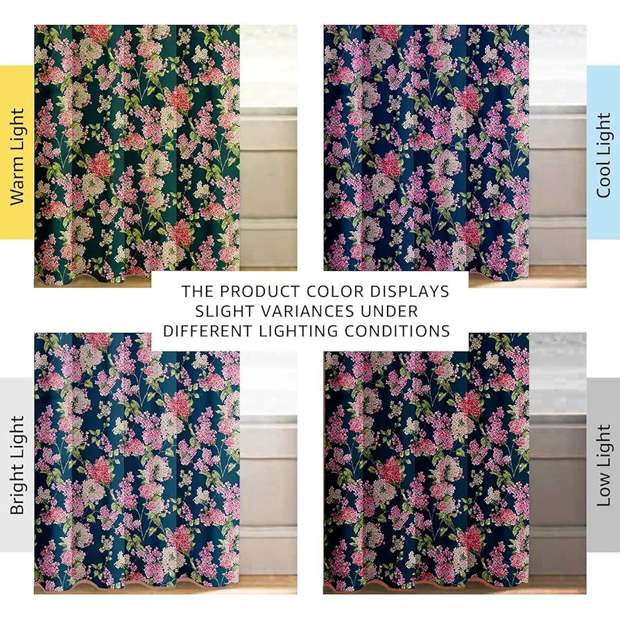 Cloth Fusion Blackout Printed Premium Door Curtains 7 Feet Long Set of 2 Blue Coral