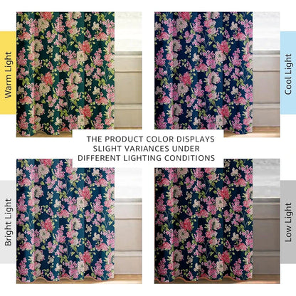 Cloth Fusion Blackout Printed Premium Door Curtains 7 Feet Long Set of 2 Blue Coral
