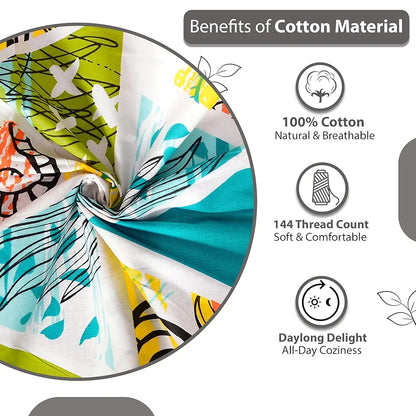 Divine Casa 144 TC 100% Cotton Double Bedsheet with 2 Pillow Covers  Abstract Pattern Colour Mustard