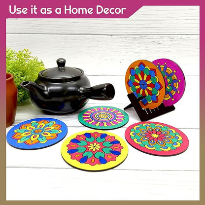 Solobolo Mandala Art Kit for Kids Adults | Indian Art Forms Kits, Art & Craft Kit for Kids Coloring & Painting Kit Using Water Brush