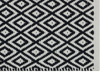 The Home Talk Weaved Cotton Rectangular Carpets Contemporary Decorators Area Rugs Navy