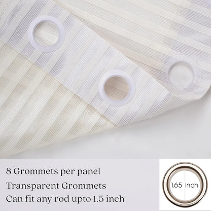 Kuber Industries Door Curtain Sheer Door Curtains Parda for Lining Net Cream Colour