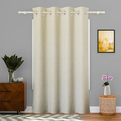 Kuber Industries Stylish Door Curtains for Living Room & Bedroom Web Net Colour Cream