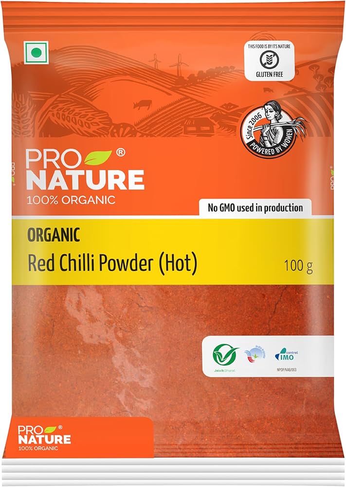 Pro Nature 100% Organic Red Chilli Powder  - 100 G