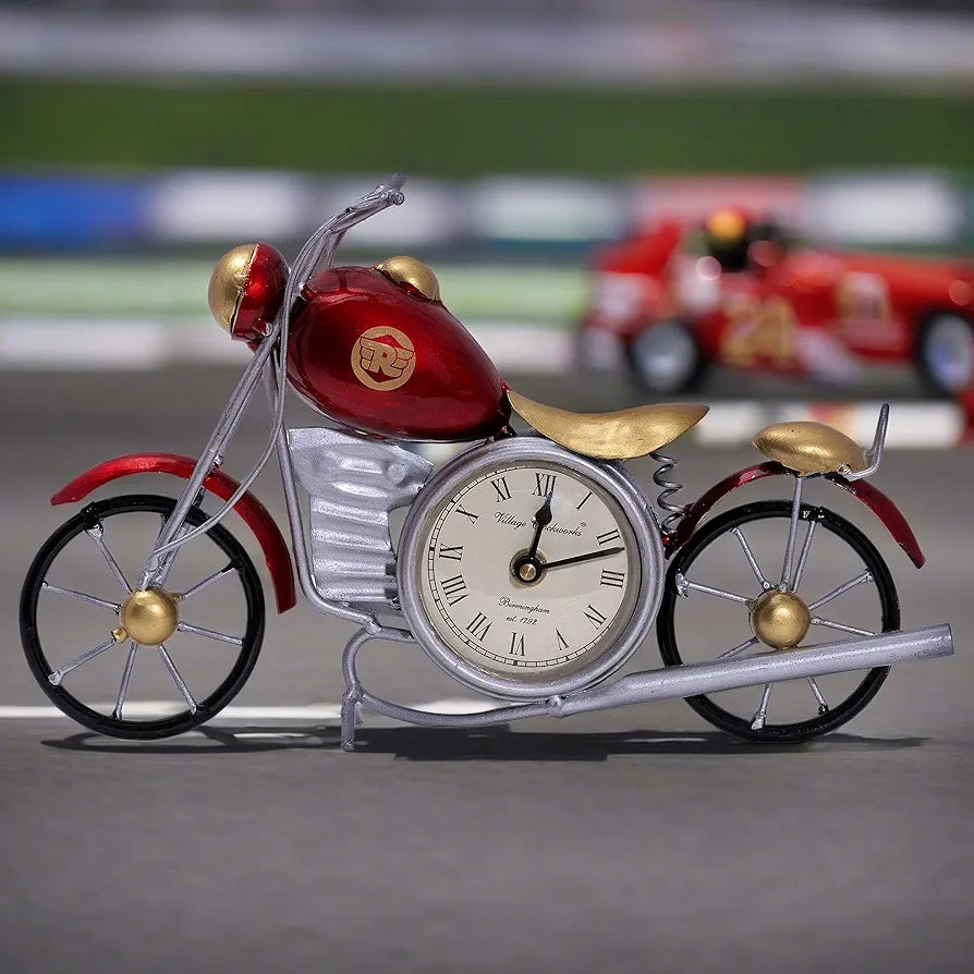 Kraftskala Vintage Royal Bullet Motor Bike with Antique Clock