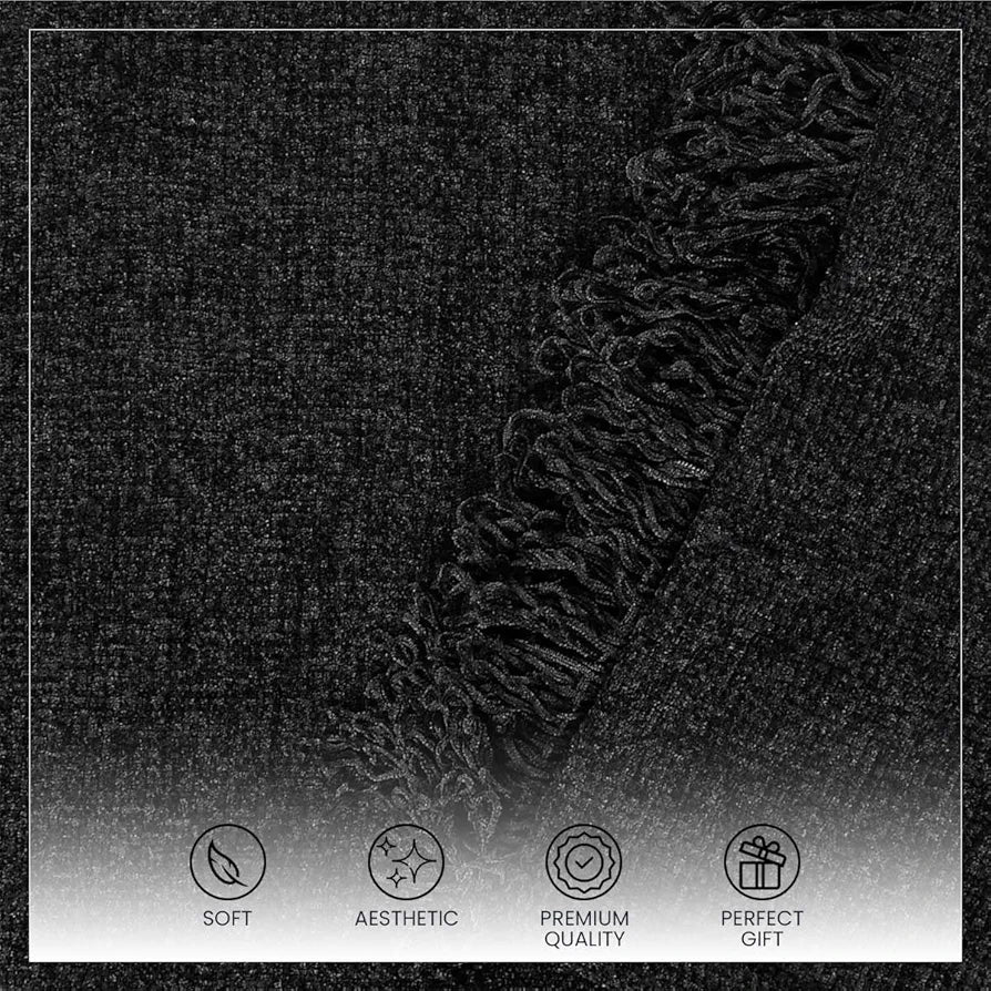 Sashaa World Soft Chenille Throw Colour Charcoal