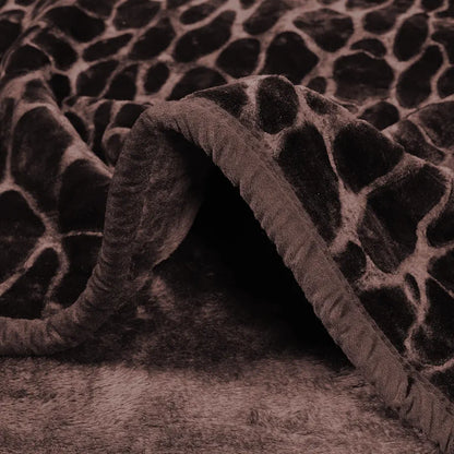 Cloth Fusion Floral Embossed Mink Blanket Single Bed for Winter Soft Kambal for Comfort & Warmth Brown