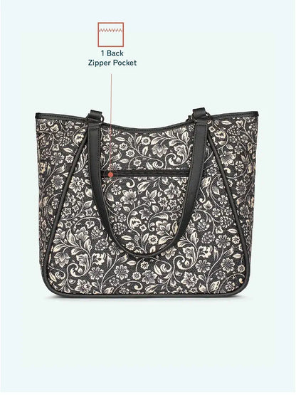 Zouk Naisha Tote Jute & Leather Handbag for Women