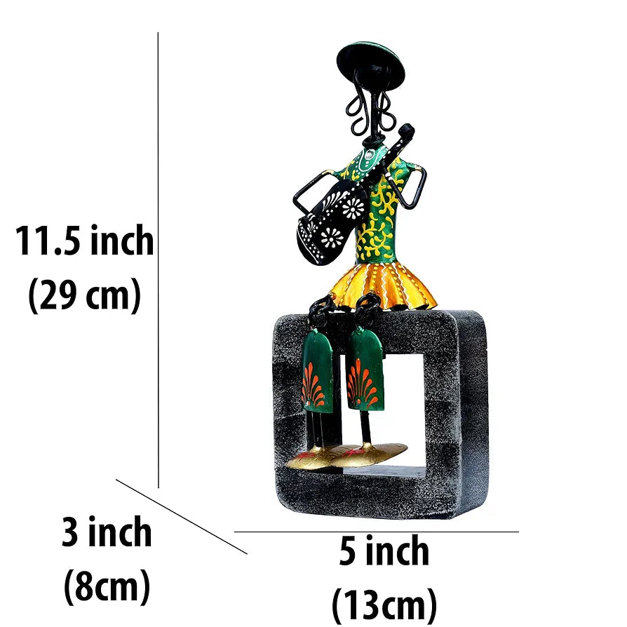 Kraftskala Musician Dolls Wall Hanging Metal Showpieces Handmade Iron