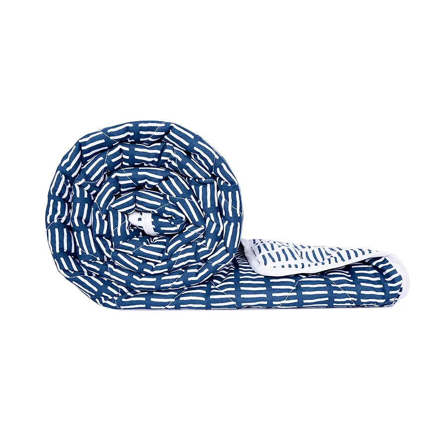 Divine Casa 120 GSM Microfiber Single Bed Comforter Soft & Lightweight Reversible AC Blanket Colour Blue Mirage