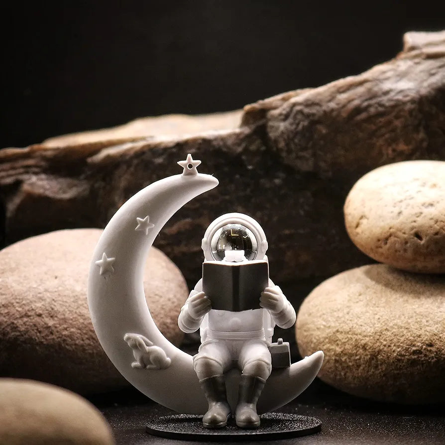 Street27 Astronaut Sitting on Moon Figurine Showpiece for Home Décor Idols