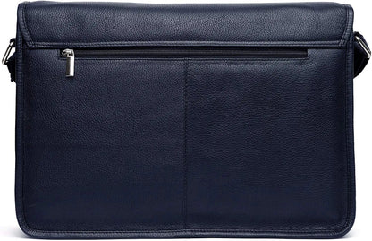 WildHorn Urban Edge100% Leather Laptop Messenger Blue Men's Bag 