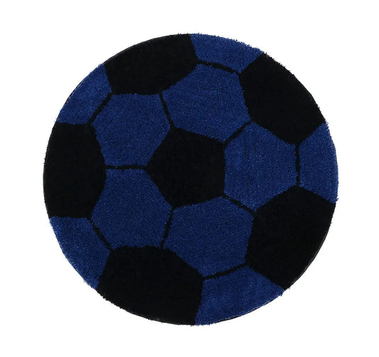 The Home Talk Football Design Kids Cotton Round Bathmats Anti-Skid Soft Bath Rug 60 CM Round