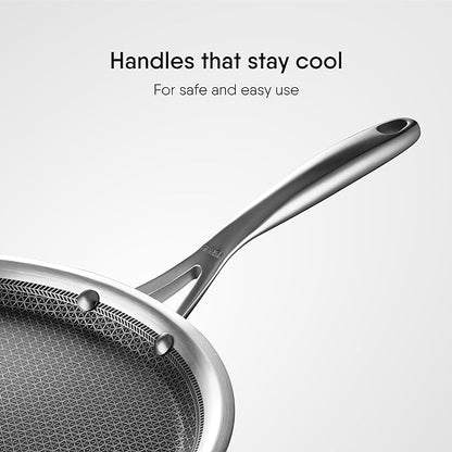 Stahl Artisan Hybrid Triply Dosa Tawa | Dosa Tawa With Induction Base | Non Stick Pan | Stainless Steel Scratch Resistant | 30 Cm