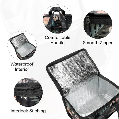 Anko Insulated Lunch Bag 2.5L | Hibiscus Print | Leakproof | Easy to Clean | Office School Gym
