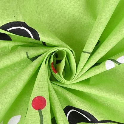 Divine Casa 144 TC 100% Cotton Single Bedsheet with 1 Pillow Cover Abstract Pattern Colour Ice Green