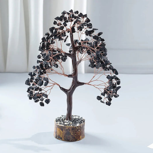 HindCraft Black Tourmaline Crystal Tree Copper Wire 10-12 inch