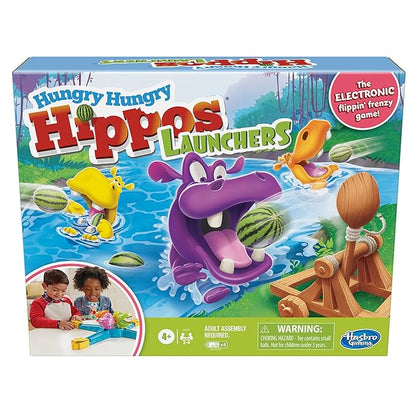 Hasbro Gaming Hungry Hungry Hippos Launchers Game for Kids Ages 4 and Up
