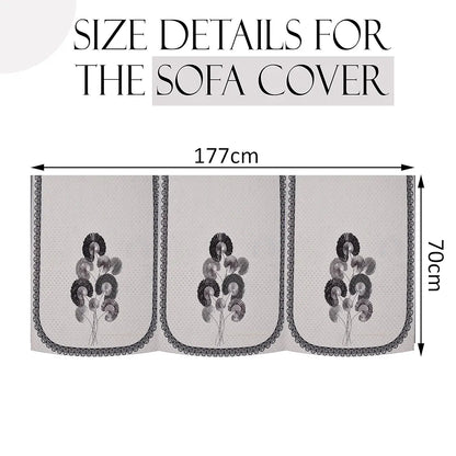 Kuber Industries Set of 6 Velvet 3 Seater Sofa Covers for Living Room Digital Flower-Cream & Green
