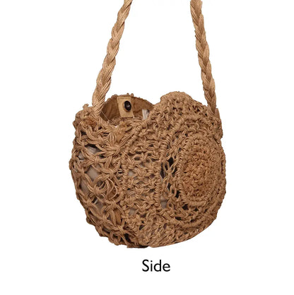 Astrid Handmade Macrame Flap Over Sling Bag For Girls And Women Colour Beige