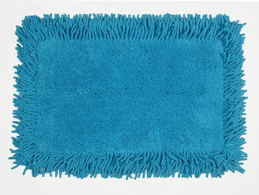 Saral Home Cotton Turquoise Shaggy Mat