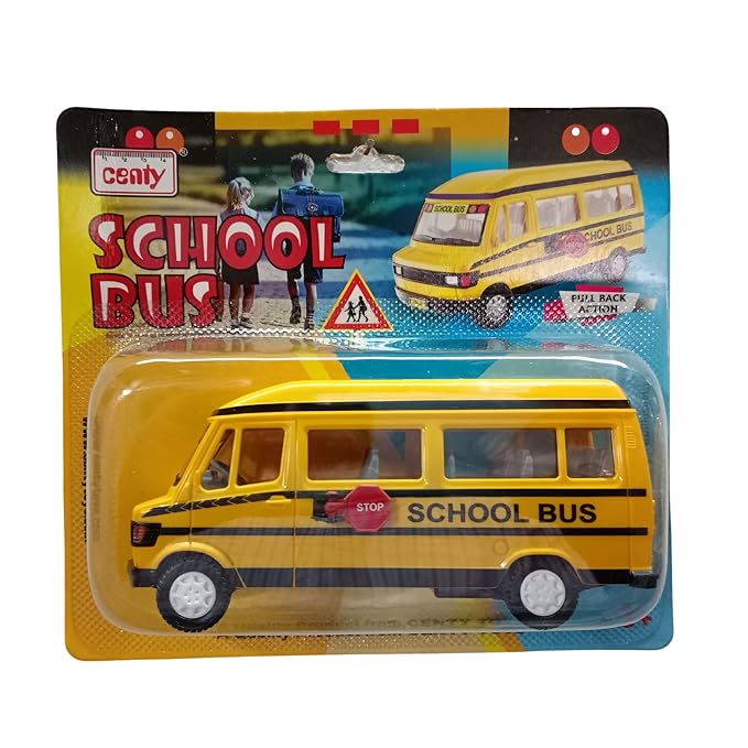 Centy TMP School Bus Pull Back Toy with Openable Tailgate for 3Y+ Yellow Colour