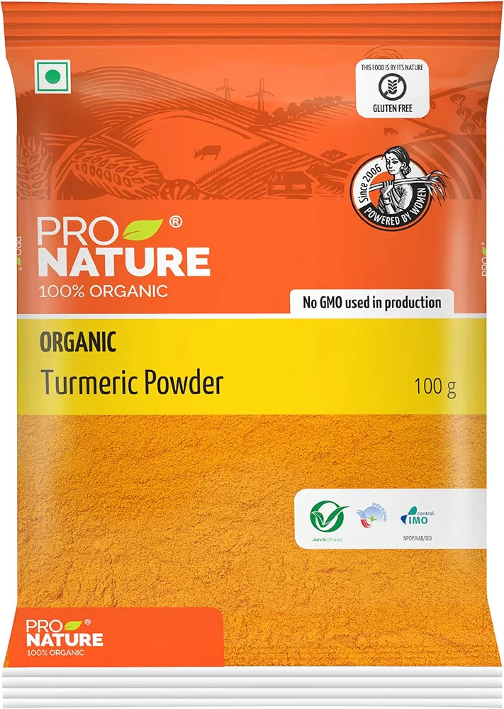 Pro Nature 100% Organic Turmeric Powder, 100Gm