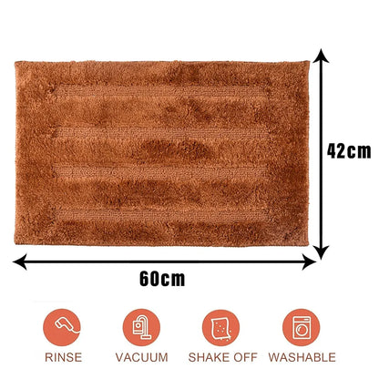 Kuber Industries Door Mat 4 Striped Doormat Velvet Entrance Mat Golden