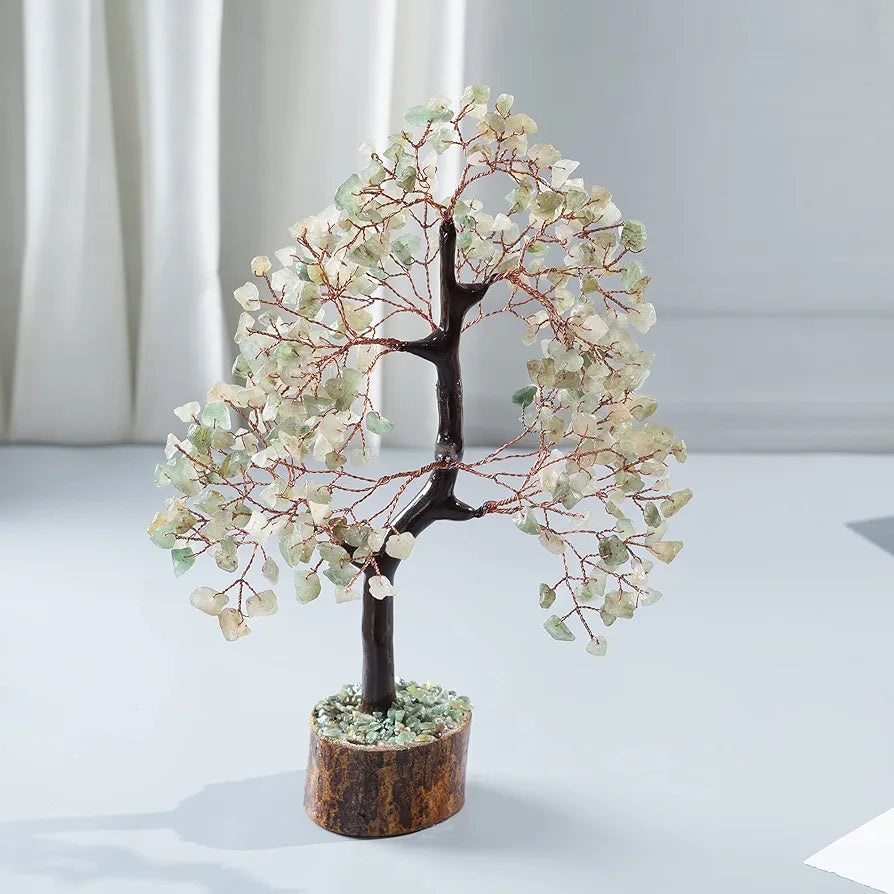 HindCraft Green Jade Crystal Tree Copper Wire 10-12 inch