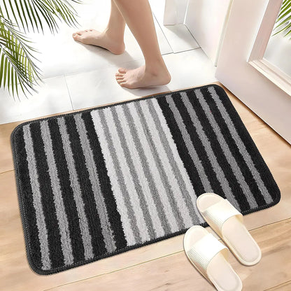 Kuber Industries Anti-Skid Water-Absorbent Door Mats for Home Pearl Lining Grey