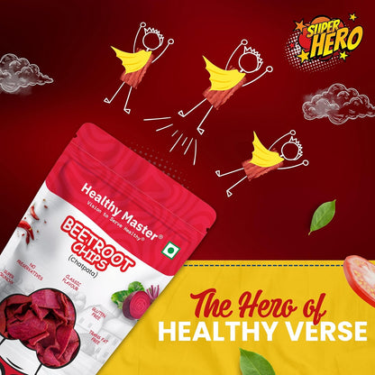 Healthy Master Beetroot Chips - 100 gms Each (Pack of 3)