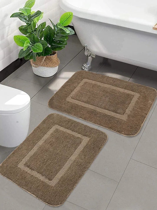 Saral Home Good Morning Mat Colour Beige (Pack of 2)