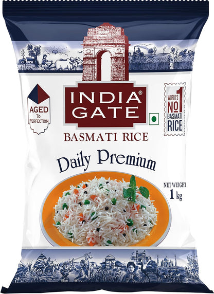 India Gate Daily Premium Aged Basmati Rice - 1000 gms
