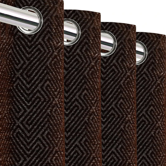 Saral Home Pacman Chenille Blackout Long Door Curtains 1pc Colour Brown