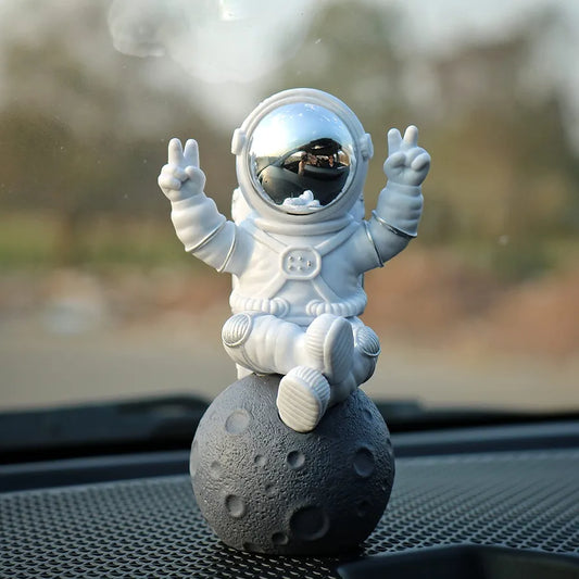 Street27 Sitting Astronaut Figurine Showpiece Silver for Home Décor Idols for Office Desk Table Astronaut Toy