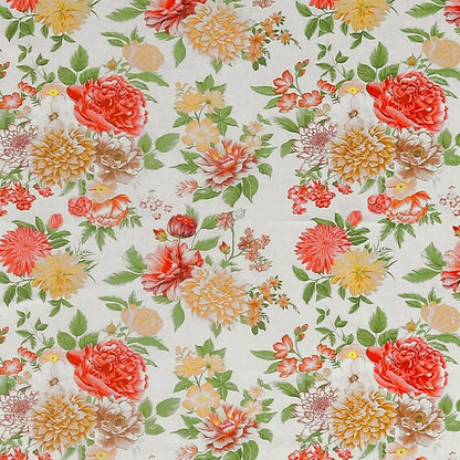 Cloth Fusion Blackout Printed Premium Door Curtains 7 Feet Long Set of 2 Lush Blooms