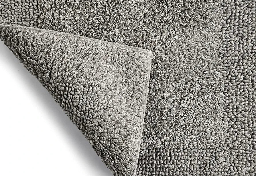 Sashaa World Super Absorbant Cotton Reversible Bath Rectangular Mat Bathroom Rugs Colour Grey
