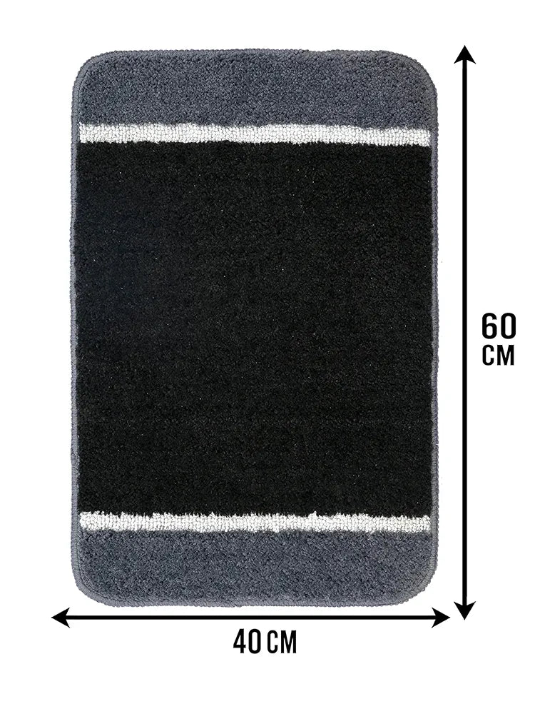 Saral Home Soft Microfiber Anti-Skid Bathmat (Pack of 2)