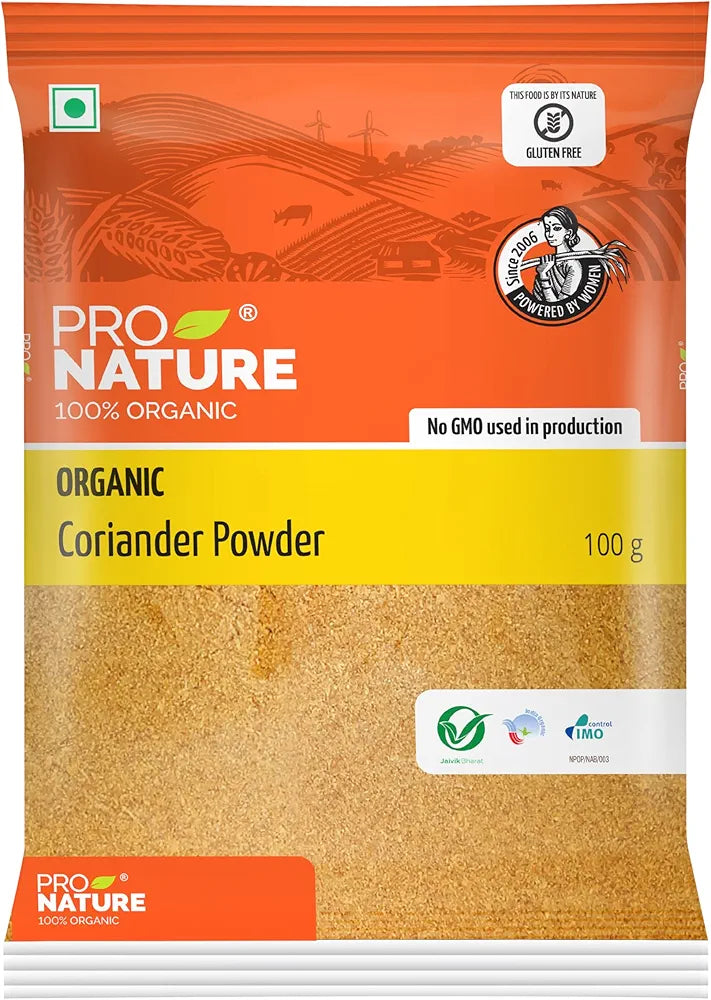 Pro Nature 100% Organic Spicy Powder - Coriander, 100g
