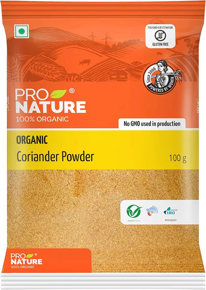Pro Nature 100% Organic Spicy Powder - Coriander, 100g